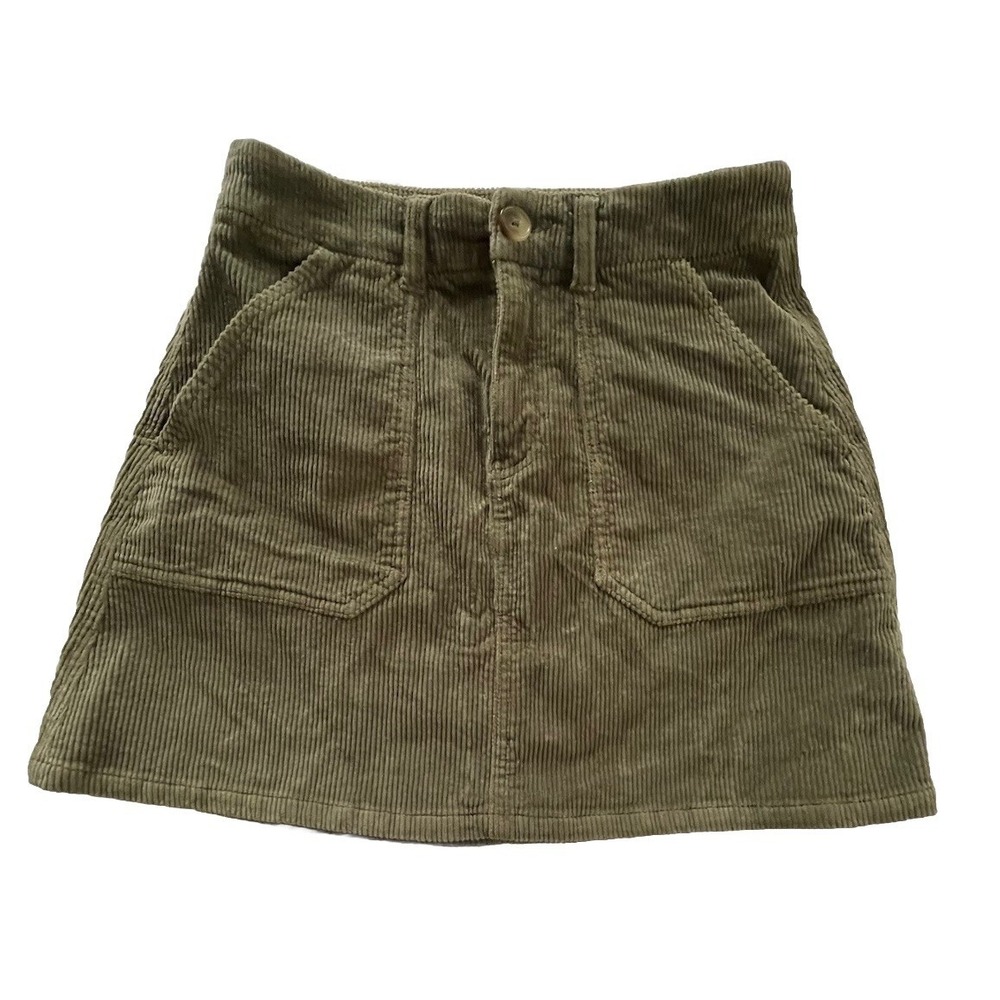 American Eagle High Rise A-Line Corduroy Super Stretch Mini Skirt Size 4